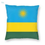 Taie d'oreiller drapeau Rwanda, design coloré et symbolique