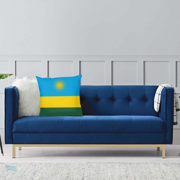 Taie d'oreiller avec motif inspiré du drapeau rwandais