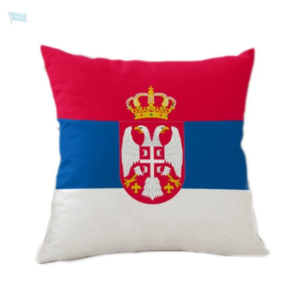 Taie d'oreiller Serbie avec design du drapeau national