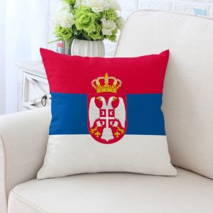 Taie d'oreiller aux couleurs du drapeau serbe, décorative et unique