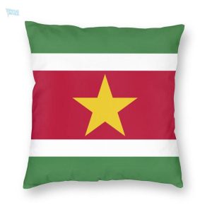 Taie d'oreiller drapeau Suriname en tissu décoratif